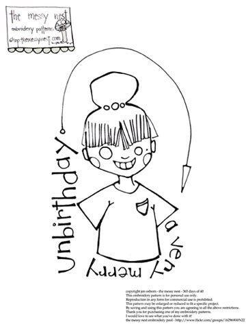embroidery pattern digital download for stitching | a very merry unbirthday