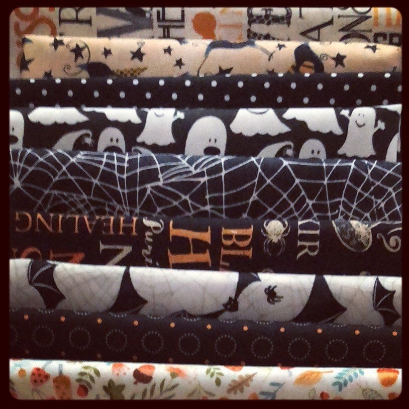 Inktober / Halloween refillable art journal with quilted fabric cover & cold press watercolor paper - perfect for ink drawing or sketching.
