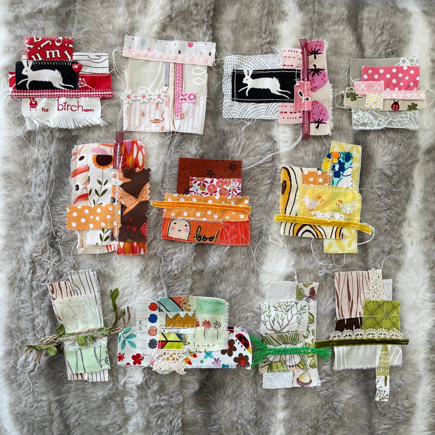 journal fodder | Sewn Snipped Bits | mini scrap quilt | fabric ephemera | tiny patchwork quilt | eye candy for your journal