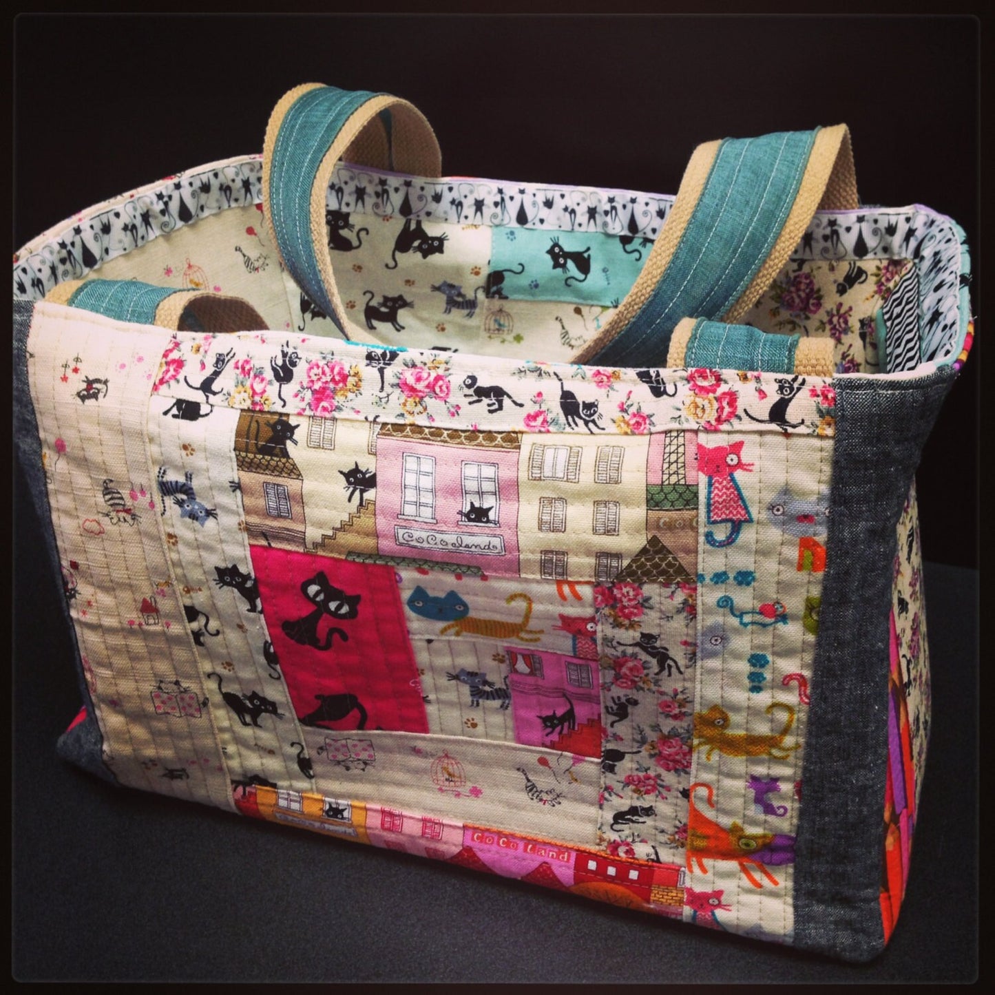 CUSTOM quilted travel bag : great tote for teachers | artists | sewists | knitters