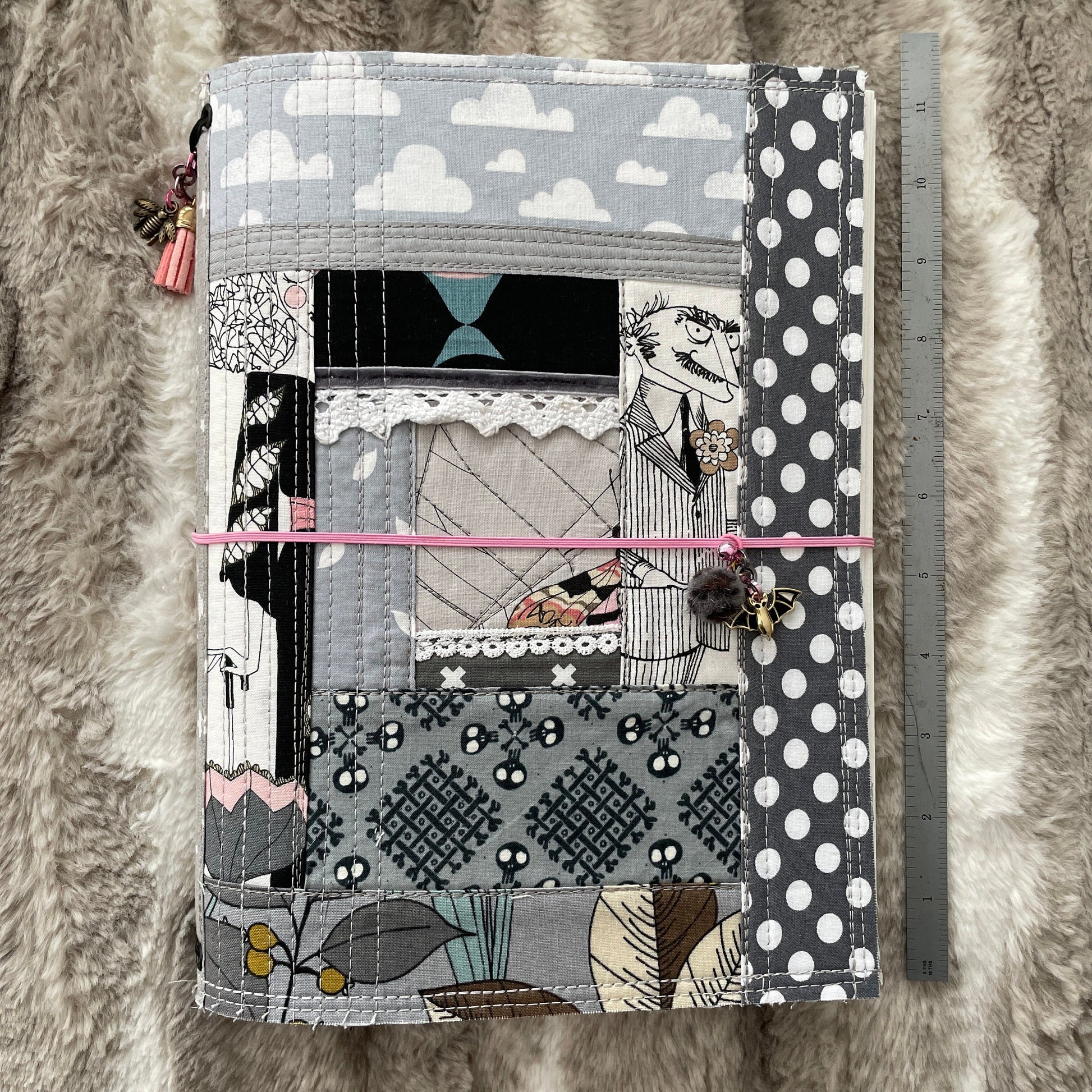 BIG BOY oversize mixed media art journal | fabric fauxdori cover