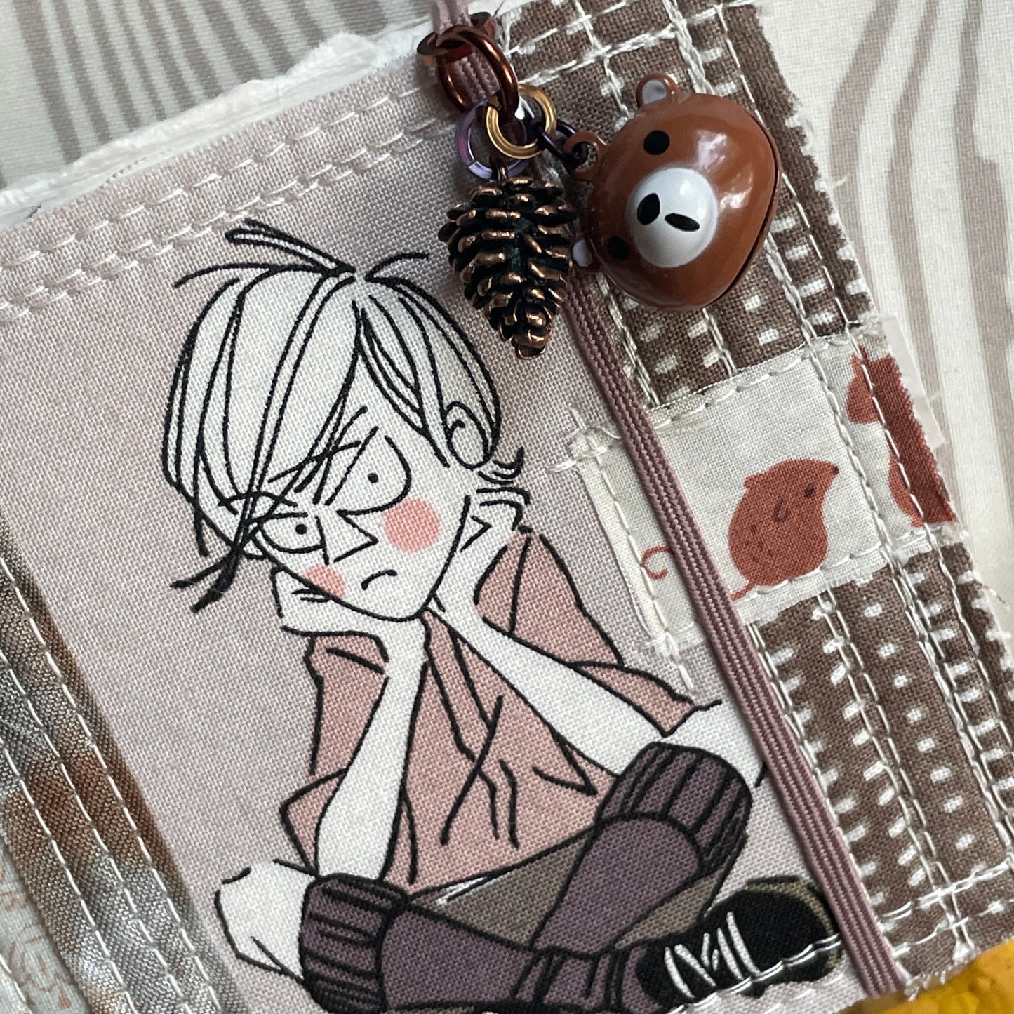 Little Boys Pocket Mouse fauxdori | TINY watercolor travelers notebook | small refillable mixed media journal | cute quilted sketchbook