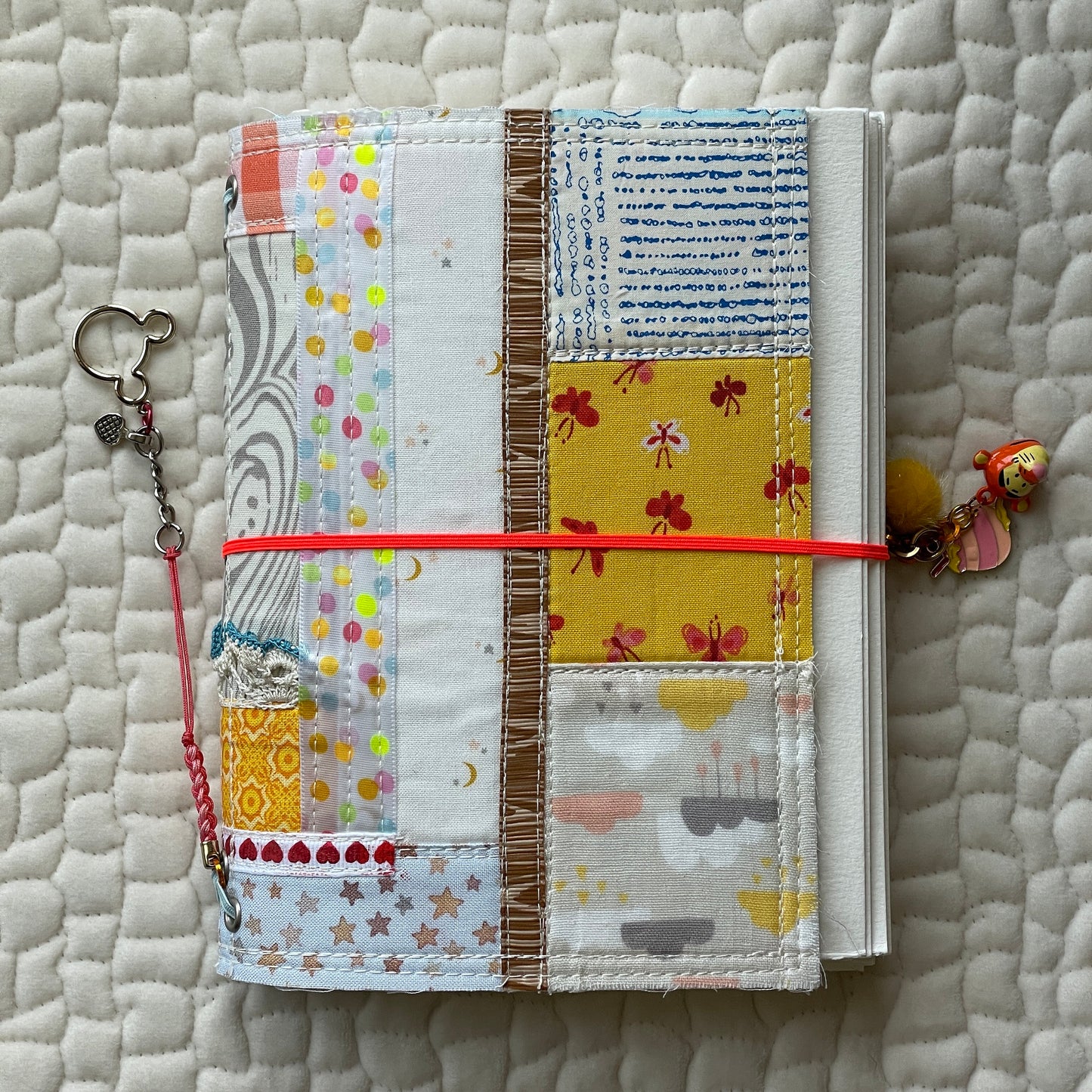 Blank Baby Book w/ quilted fabric cover | ooak refillable scrapbook album w/ removable pages | sewn in cute nursery prints | 2 growing sizes