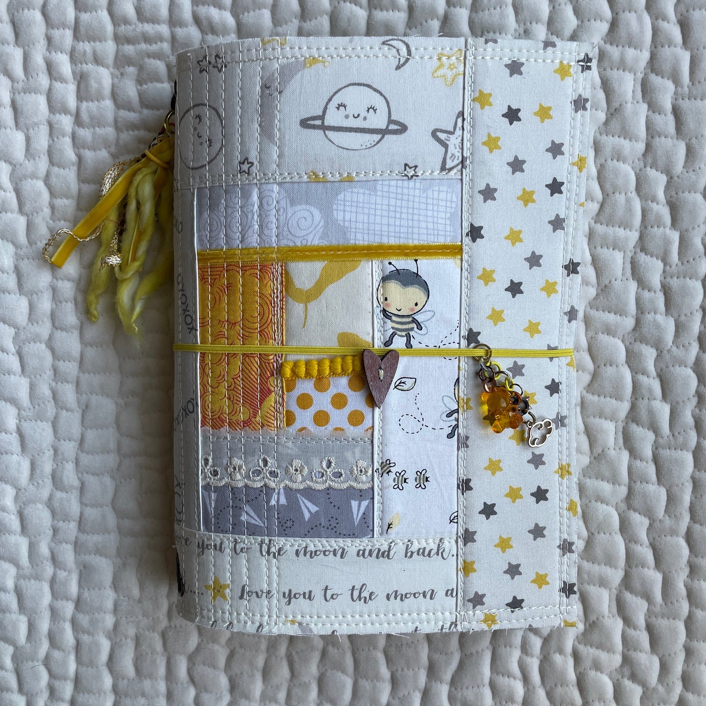 Blank Baby Book w/ quilted fabric cover | ooak refillable scrapbook album w/ removable pages | sewn in cute nursery prints | 2 growing sizes