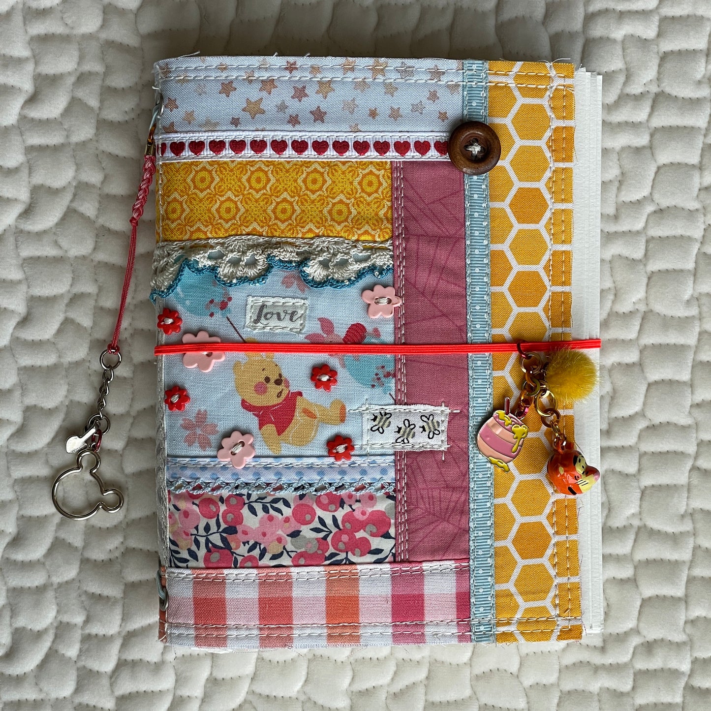 Blank Baby Book w/ quilted fabric cover | ooak refillable scrapbook album w/ removable pages | sewn in cute nursery prints | 2 growing sizes