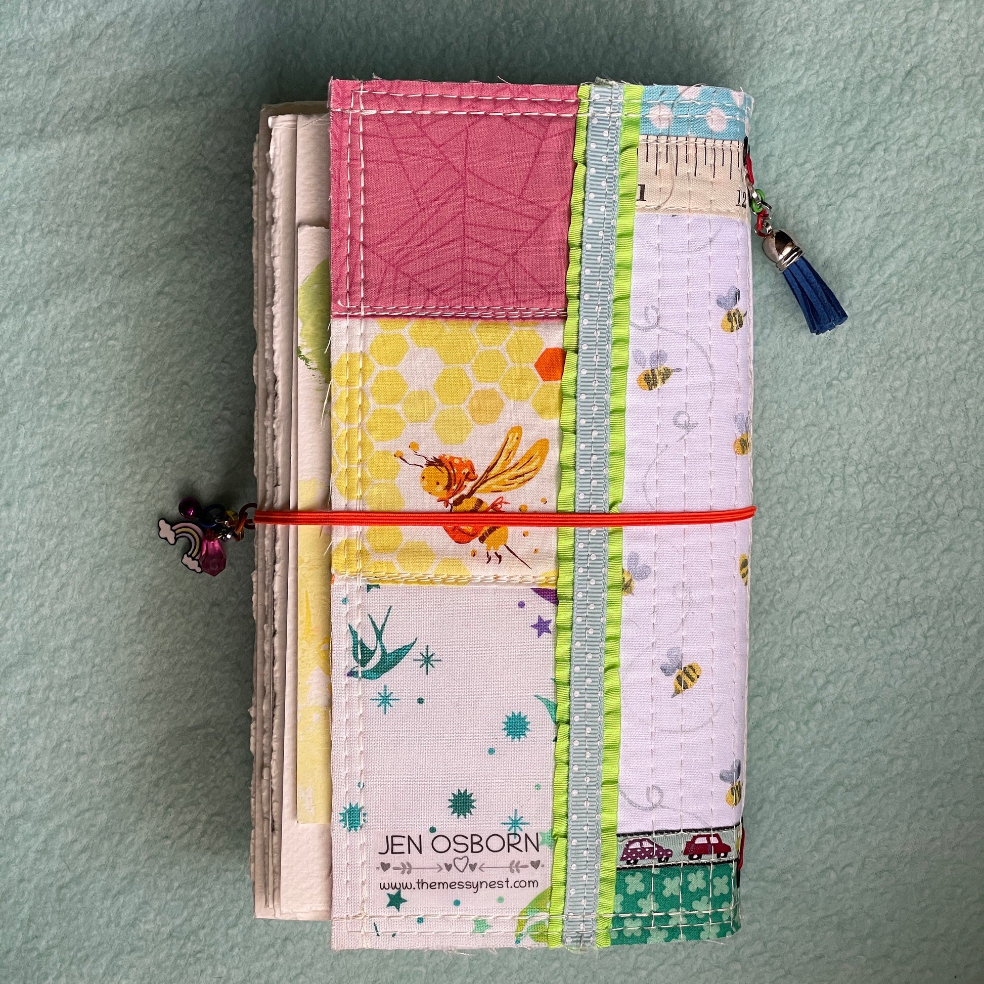 back of bee theme rainbow journal