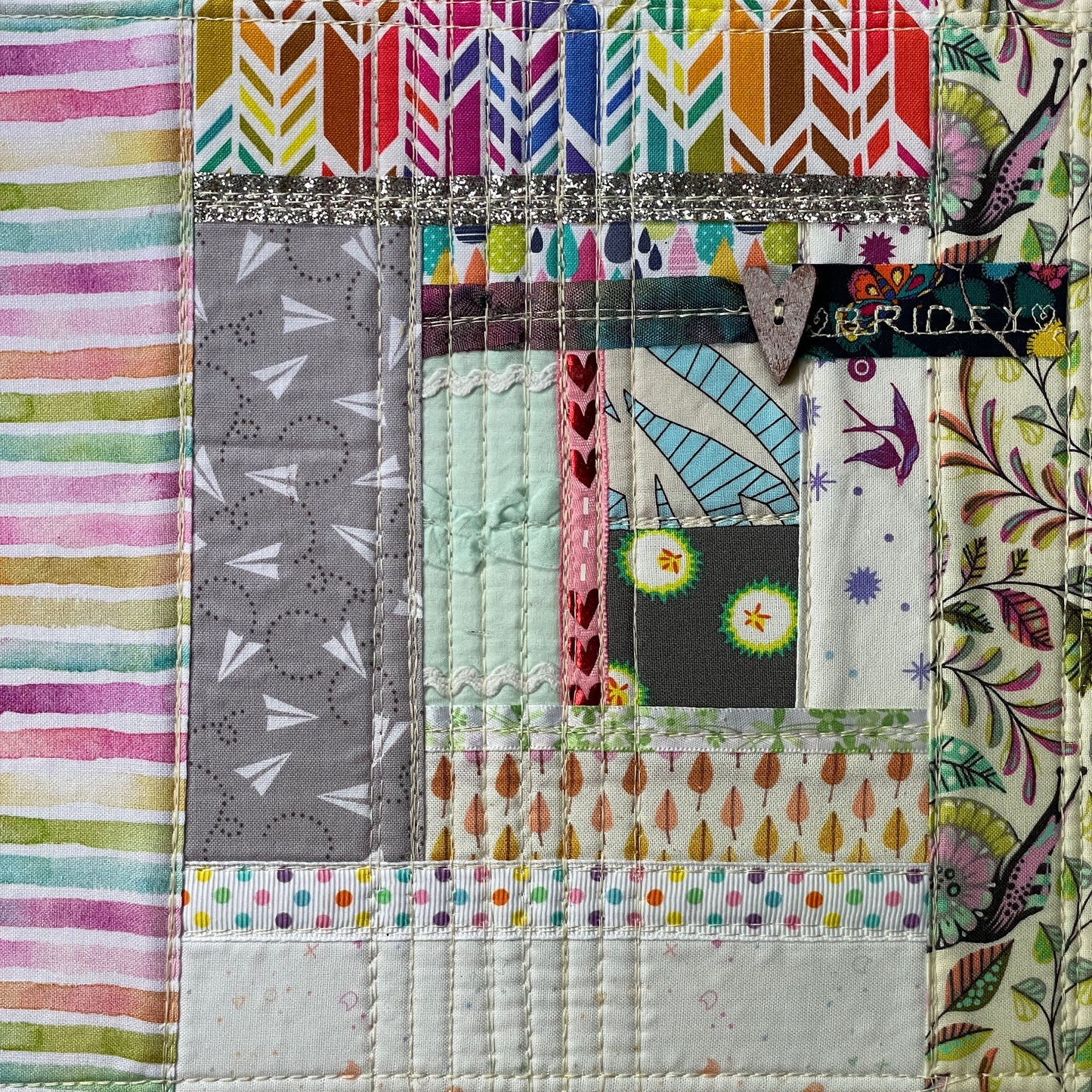 rainbow quilted diary