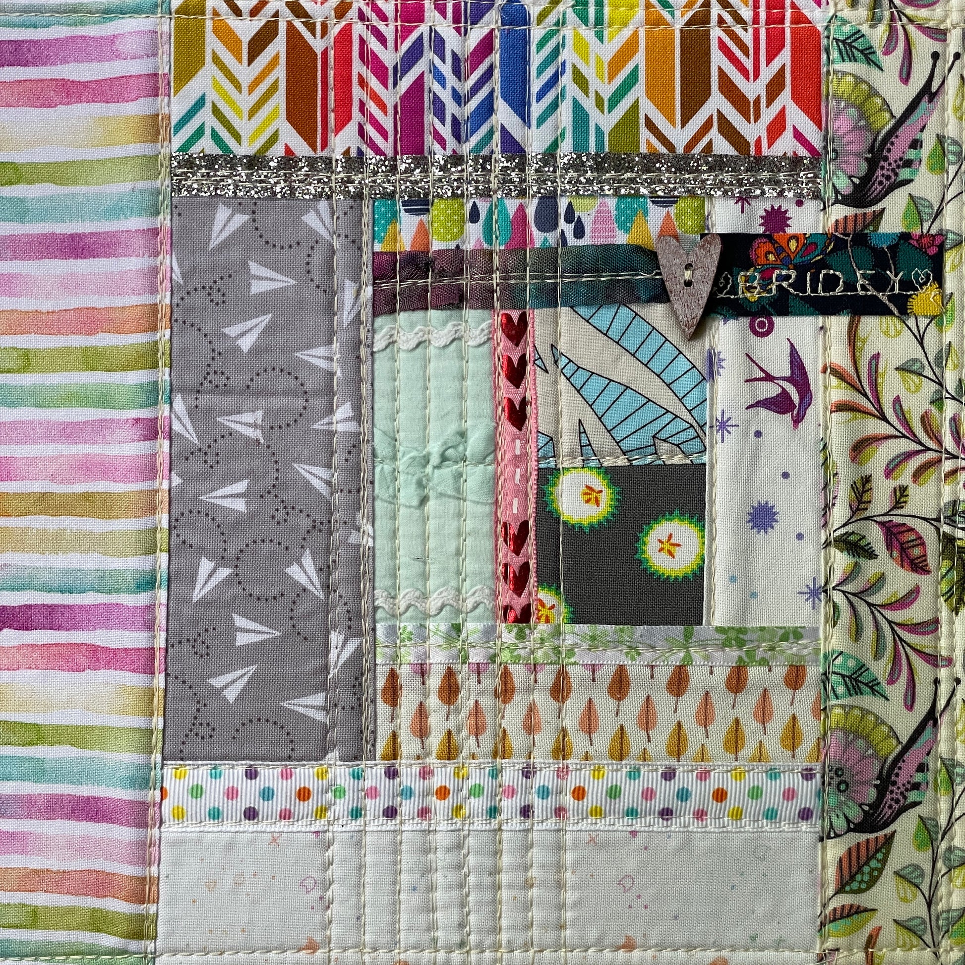 rainbow quilted diary